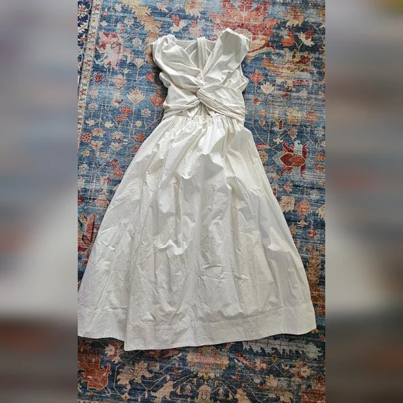 NWOT Banana Republic Cream Cut-Out Midi Dress Size S White - Picture 2 of 8